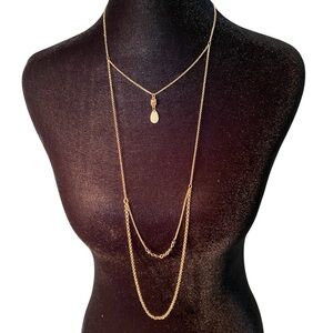 Source Unknown Gold Layered Necklace Elegant Design